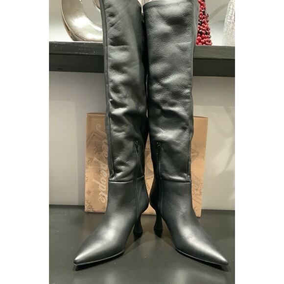 NIB Free People Rocky Slouch Black Leather Boots /37 EU / 6.5 US / Retail $298 - Picture 6 of 12